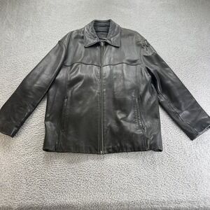 Tibor Men's Black Leather Jacket Goth Y2K Fashion Large